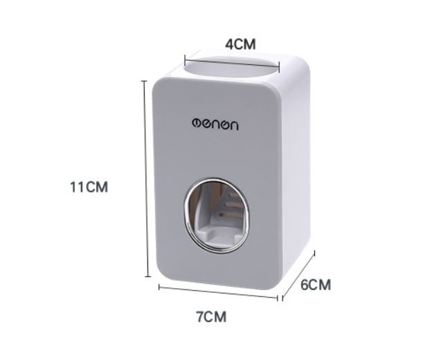 No-Drill Automatic Toothpaste Dispenser with Toothbrush Holder