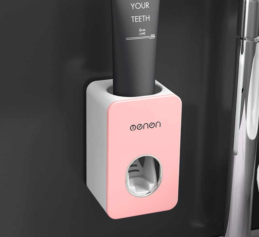 No-Drill Automatic Toothpaste Dispenser with Toothbrush Holder