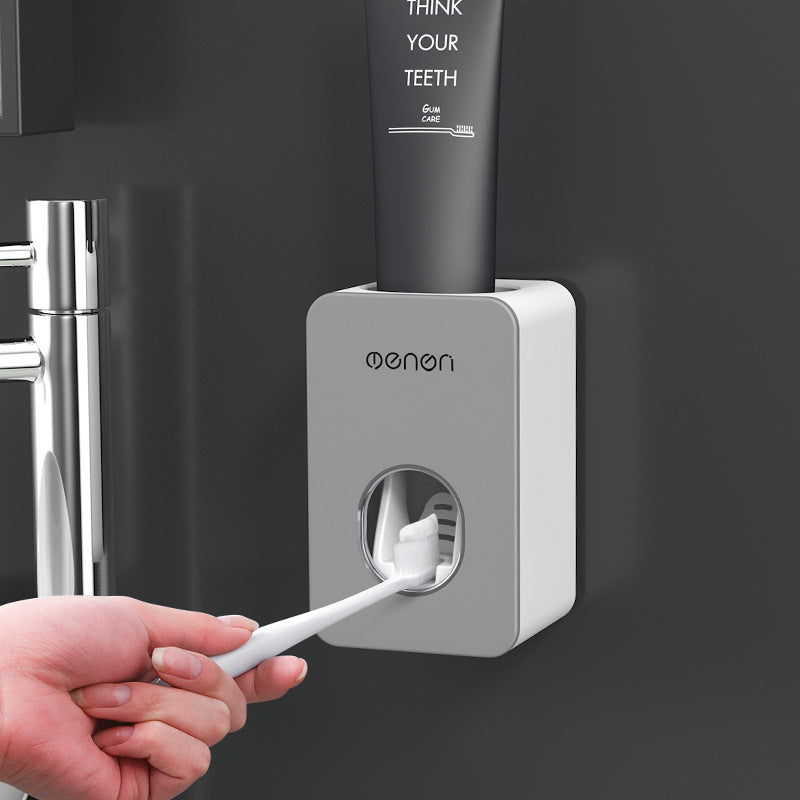 No-Drill Automatic Toothpaste Dispenser with Toothbrush Holder