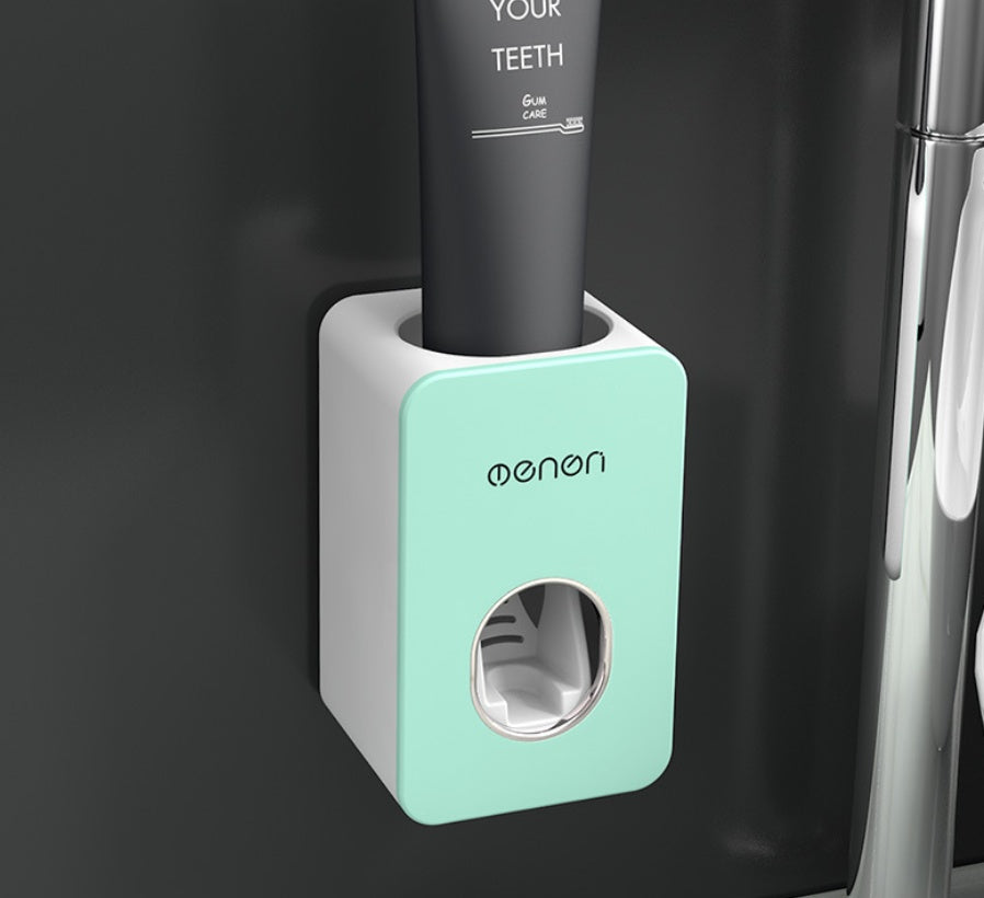 No-Drill Automatic Toothpaste Dispenser with Toothbrush Holder