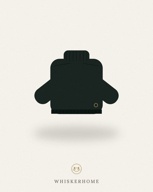 The Ember Turtleneck handmade sphynx cat clothing in Forest